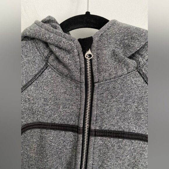 LululemonClassicScubaFullZipHoodieHeatheredGrayBlackUS12 - Picture 2 of 6